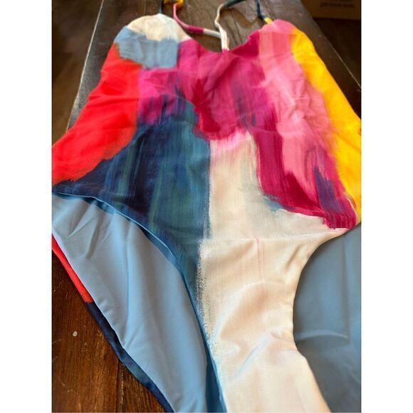MARA HOFFMAN Emma Cross Back One Piece Multi Dye Swimsuit - Picture 4 of 7